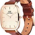 Daniel Wellington Daniel Wellington Marlon St Mawes Linen Rose Gold DW00100816,  швеция женские часы на браслете кожаный боковой вид