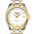 Tissot Tissot Couturier Automatic T035.207.22.011.00 Couturier T0352072201100 механические мужские часы белый циферблат, браслет сталь c pvd покрытием — вид спереди