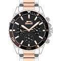 Slazenger Slazenger Multifunction SL.09.2065.2.04  SL.09.2065.2.04 кварцевые мужские часы черный циферблат, браслет суперметалл с ip покрытием — вид спереди