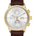 Slazenger Slazenger Multifunction SL.09.2124.2.02  SL.09.2124.2.02 кварцевые мужские часы серебристый циферблат, браслет кожаный — вид спереди