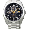 Orient Orient Chronograph WV0091TY  WV0091TY кварцевые мужские часы  черный циферблат, браслет нержавеющая сталь — вид спереди