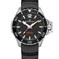 Hamilton Hamilton Khaki Navy Frogman Auto H77825330  H77825330 механические мужские часы черный циферблат, браслет каучук — вид спереди
