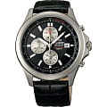 Orient Orient TT0T002B (FTT0T002B)  FTT0T002B  мужские часы черный циферблат, браслет кожа + текстиль — вид спереди
