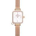 Daniel Wellington Daniel Wellington Quadro Mini Crystal Zodiac Melrose DW00100751  DW00100751 кварцевые женские часы  перламутровый циферблат, браслет нержавеющая сталь с pvd-покрытием — вид спереди