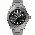 TAG Heuer TAG Heuer Aquaracer Professional Solargraph 200 WBP1180.BF0000  WBP1180.BF0000 кварцевые мужские часы  черный циферблат, браслет титановый — вид спереди