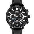 Slazenger Slazenger Multifunction SL.09.2062.2.03  SL.09.2062.2.03 кварцевые мужские часы черный циферблат, браслет кожаный — вид спереди