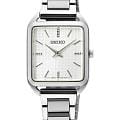 Seiko Seiko Discover More SWR073P1  SWR073P1 кварцевые женские часы  белый циферблат, браслет нержавеющая сталь — вид спереди