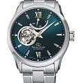 Orient Orient Contemporary Semi-Skeleton RE-AT0003E  RE-AT0003E механические мужские часы зеленый циферблат, браслет нержавеющая сталь — вид спереди