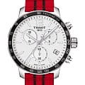 Tissot Tissot Quickster NBA Chicago Bulls T095.417.17.037.04 Quickster T0954171703704 кварцевые мужские часы белый циферблат, браслет карбон + полимер — вид спереди