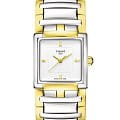 Tissot Tissot T-Trend T-Evocation T10 T051.310.22.031.00  T0513102203100 кварцевые женские часы белый циферблат, браслет нержавеющая сталь с pvd-покрытием — вид спереди