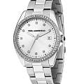 Karl Lagerfeld Karl Lagerfeld Round Essentials R0553101510  R0553101510 кварцевые женские часы  серебристый циферблат, браслет нержавеющая сталь — вид спереди