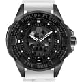 Philipp Plein Philipp Plein The Skull PWAAA2624  PWAAA2624 кварцевые мужские часы черный циферблат, браслет силикон — вид спереди