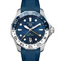 TAG Heuer TAG Heuer Aquaracer Professional 300 GMT WBP2010.FT6198  WBP2010.FT6198 механические мужские часы синий циферблат, браслет каучук — вид спереди