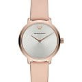 Emporio Armani Emporio Armani AR11160  AR11160 кварцевые женские часы  серебристый циферблат, браслет кожаный — вид спереди