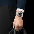 Tissot Tissot PRX Automatic Chronograph T137.427.11.091.00 механические мужские часы часы, крупный план зеленый циферблат
