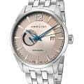 Hamilton Hamilton Jazzmaster Power Reserve Auto H89545121  H89545121 механические мужские часы бежевый циферблат, браслет нержавеющая сталь — вид спереди