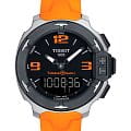 Tissot Tissot T-Race Touch T081.420.17.057.02 T Race T0814201705702 кварцевые мужские часы черный циферблат, браслет каучук — вид спереди