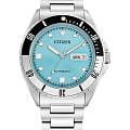 Citizen Citizen Automatic NH7530-52L  NH7530-52L механические мужские часы голубой циферблат, браслет нержавеющая сталь — вид спереди