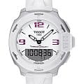 Tissot Tissot T-Race Touch T081.420.17.017.00 T Race T0814201701700 кварцевые мужские часы белый циферблат, браслет каучук — вид спереди