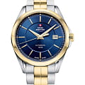 Swiss Military by Chrono Swiss Military by Chrono SMA34085.07  SMA34085.07 механические мужские часы синий циферблат, браслет нержавеющая сталь с pvd-покрытием — вид спереди