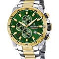 Festina Festina Chrono Sport F20562/3  F20562/3 кварцевые мужские часы зеленый циферблат, браслет сталь c pvd покрытием — вид спереди