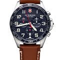 Victorinox Victorinox Fieldforce Chronograph 241854  241854 кварцевые мужские часы синий циферблат, браслет кожаный — вид спереди