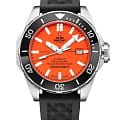 Swiss Military by Chrono Swiss Military by Chrono SMA34092.06  SMA34092.06 механические мужские часы оранжевый циферблат, браслет каучук — вид спереди