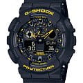 Casio Casio G-Shock GA-100CY-1ADR (GA-100CY-1A) GA-100 GA-100CY-1A электронные мужские часы черный циферблат, браслет пластик — вид спереди