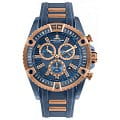 Jacques Lemans Jacques Lemans 1-1805E  1-1805E кварцевые мужские часы синий циферблат, браслет сталь + силикон + ip — вид спереди