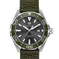 TAG Heuer TAG Heuer Aquaracer WAY101L.FC8222  WAY101L.FC8222 кварцевые мужские часы зеленый циферблат, браслет тканевый — вид спереди