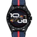 TAG Heuer  TAG Heuer Connected Calibre E4 X Oracle Red Bull Racing edition SBR8A80.EB0365  SBR8A80.EB0365 электронные мужские часы  циферблат, браслет кожа + каучук — вид спереди
