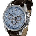 Jacques Lemans Jacques Lemans 1-1117SN  1-1117SN кварцевые мужские часы голубой циферблат, браслет кожаный — вид спереди