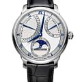Maurice Lacroix Maurice Lacroix Masterpiece Moon Retrograde MP6588-SS001-131-1  MP6588-SS001-131-1 механические мужские часы серебристый циферблат, браслет кожаный — вид спереди