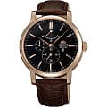 Orient Orient EZ09001B (FEZ09001B)  FEZ09001B механические мужские часы черный циферблат, браслет кожа + текстиль — вид спереди
