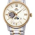Orient Orient Sun & Moon Classic RA-AS0007S  RA-AS0007S механические мужские часы шампань циферблат, браслет нержавеющая сталь с pvd-покрытием — вид спереди