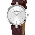 Jacques Lemans Jacques Lemans 1-2024B  1-2024B кварцевые женские часы серебристый циферблат, браслет кожаный — вид спереди