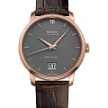 Mido Mido Baroncelli M027.426.36.088.00  M0274263608800 механические мужские часы серый циферблат, браслет кожаный — вид спереди